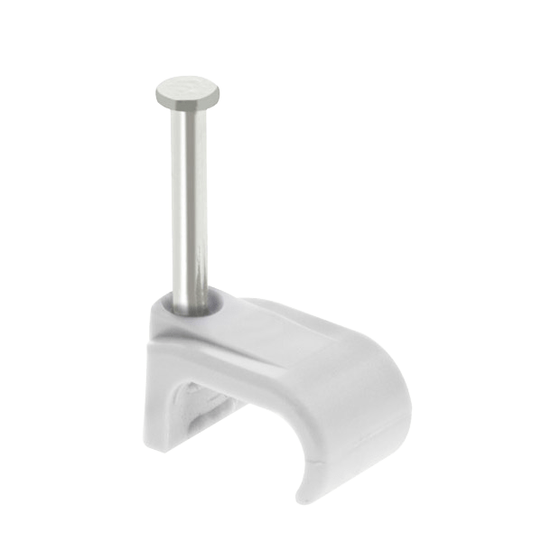 White Flat Cable Clips for 1–1.5 mm² Twin & Earth