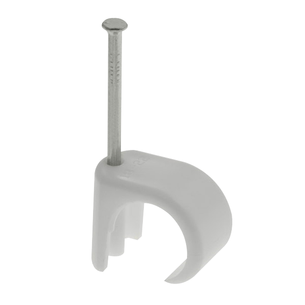 White Round Cable Clips, 5–7 mm