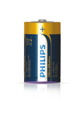 Philips LR20E2B Alkaline Battery, 1.5 V