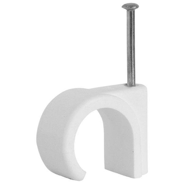 10 mm Round Cable Clips — White