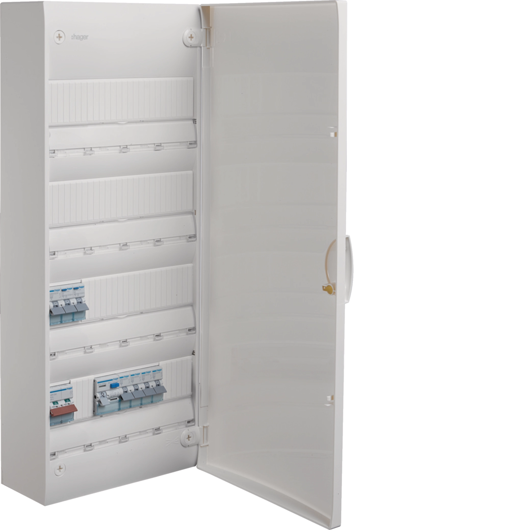 Hager Gamma 4-row consumer unit, 63 A, IP40
