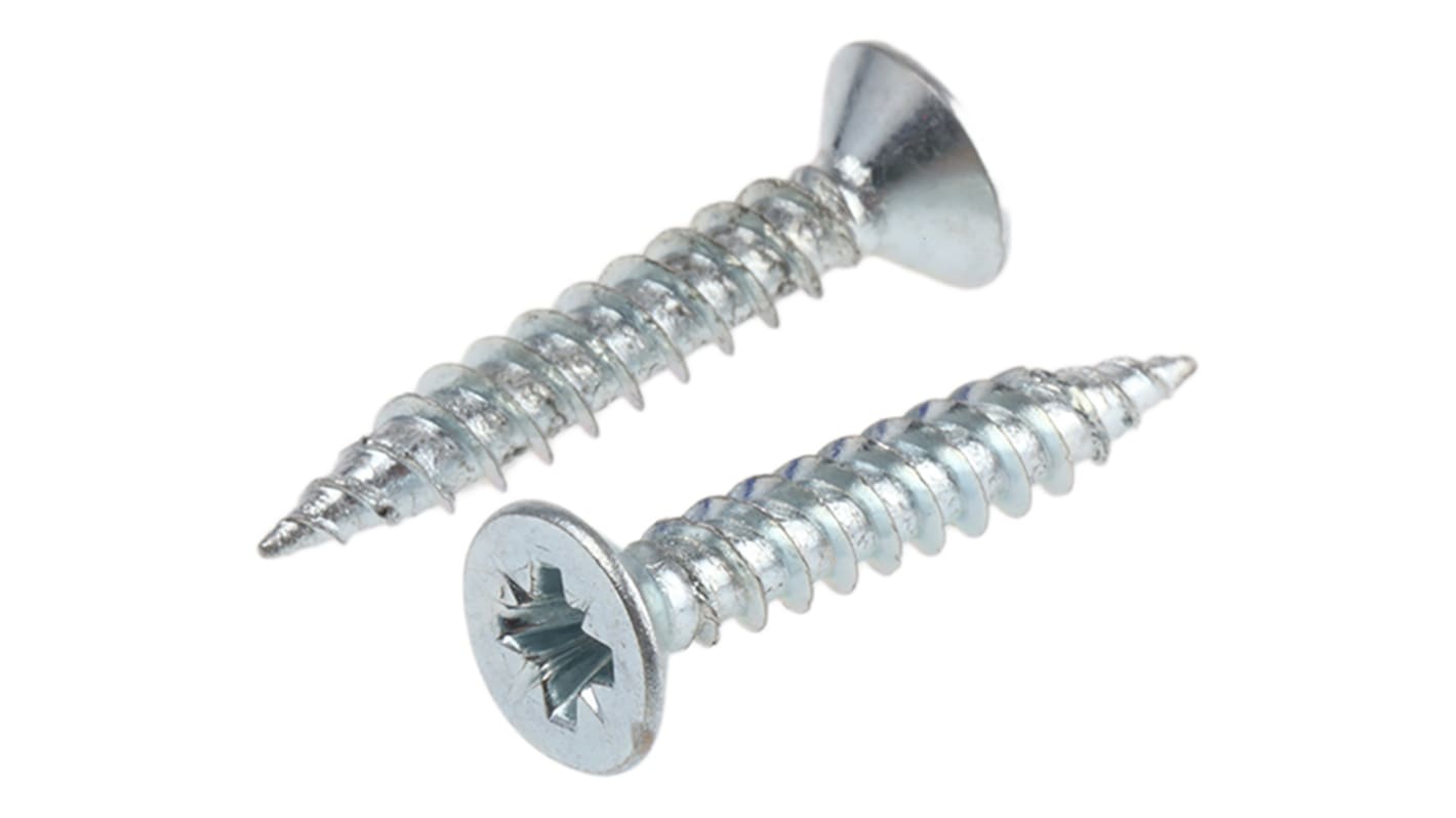 No.8 × 1 in zinc-plated woodscrew