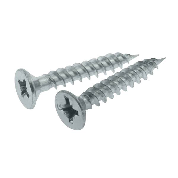No.8 × 3 in bright zinc plated twin-thread woodscrew, pack of 100