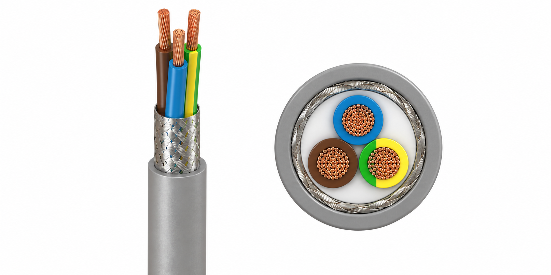3-core 1.5 mm² screened flexible cable — 100 m reel