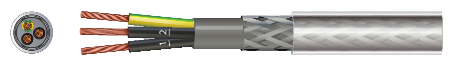 3-core 2.5 mm² SY steel-braided flexible cable — 100 m reel