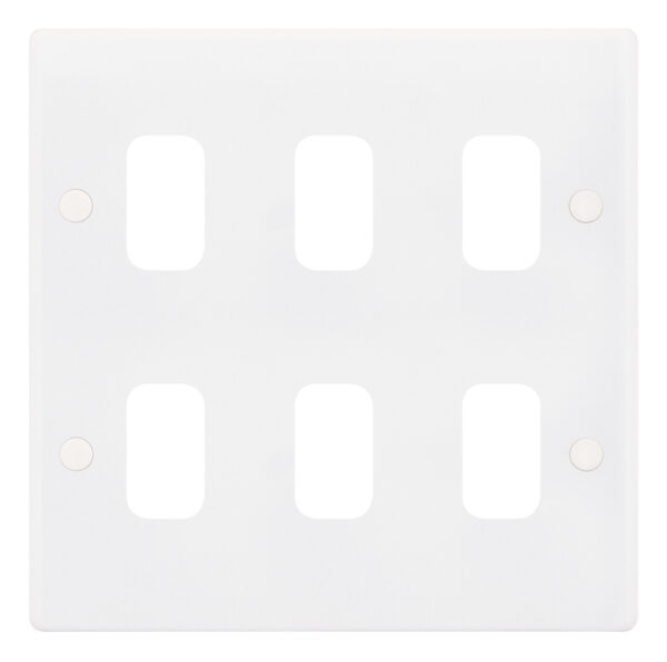 Selectric SGRID360-171 6-gang White Flush Face Plate