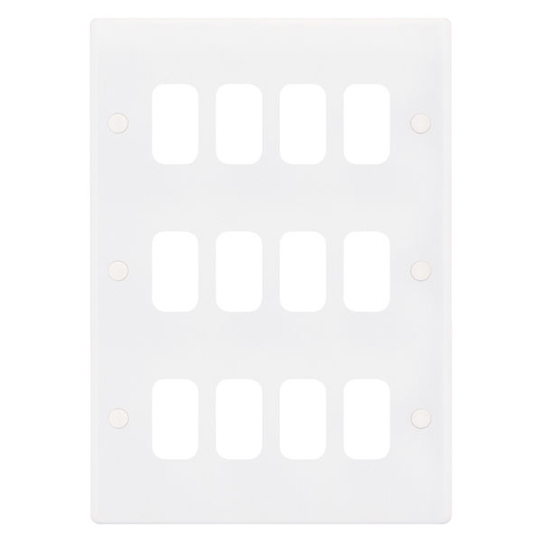 Selectric SGRID360-173 12-gang Flush Smooth Plate Wh