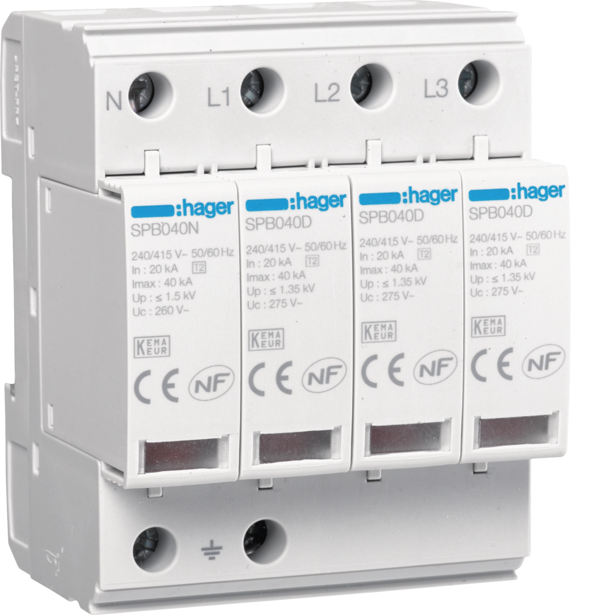 Hager 3/4 pole surge protection
