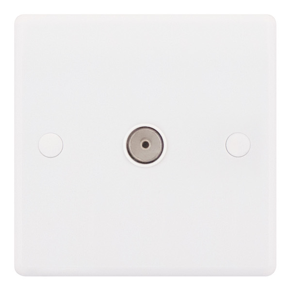 Selectric 1-Gang TV/FM Coaxial Socket — White