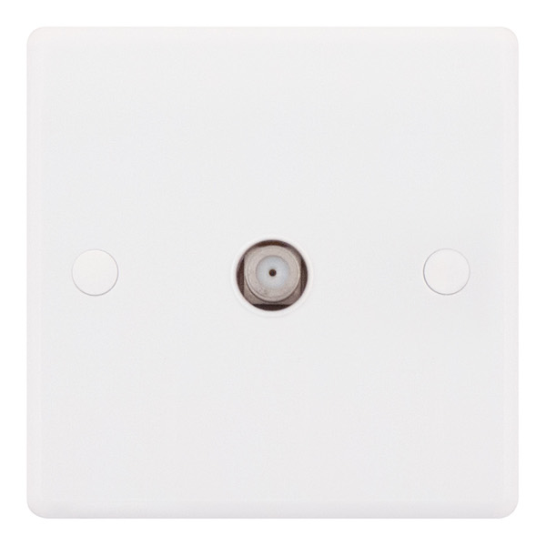 Selectric 1-Gang F-Type Satellite Socket — White