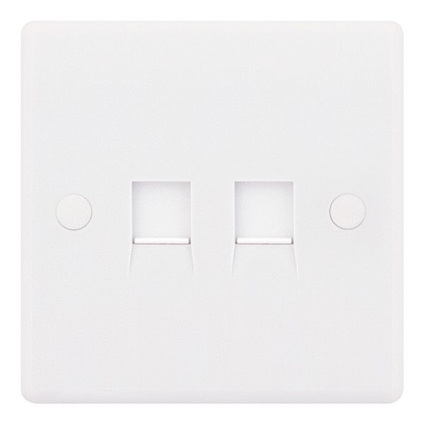 Selectric RJ45 data socket, 2-gang, white