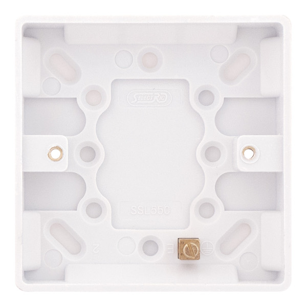 Selectric 1-gang 16 mm surface patress box, 86 × 86 × 16 mm