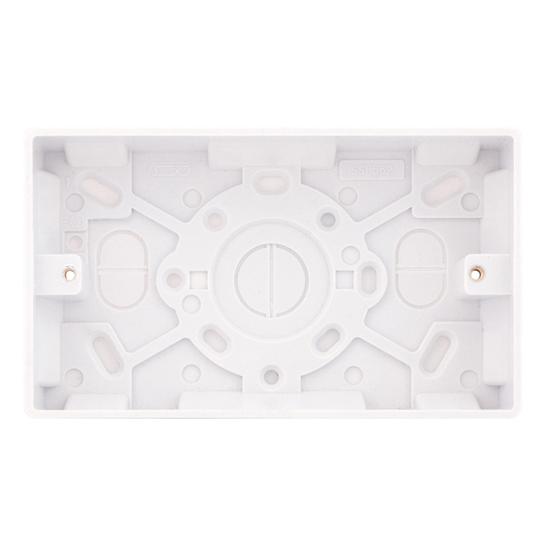 Selectric 2-gang 25 mm surface patress box, 146 × 86 × 25 mm
