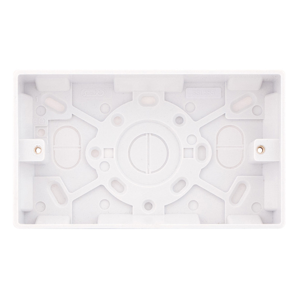 Selectric 2-gang 47 mm surface patress box, 146 × 86 × 47 mm