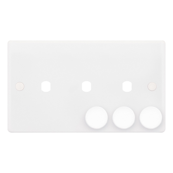 Selectric Sel 3-gang double-pole switch Plate + Knobs