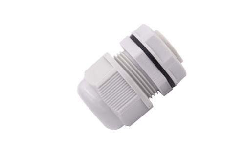 Robus RAG25 Metric cable gland with locknut, 25 mm, White