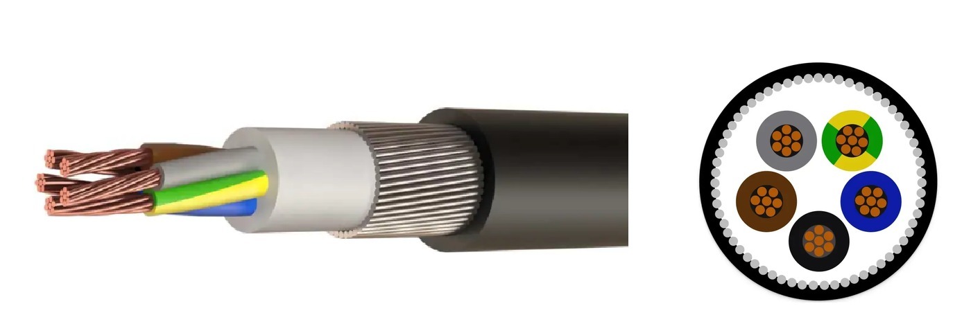 5-core 16 mm² steel wire armoured cable
