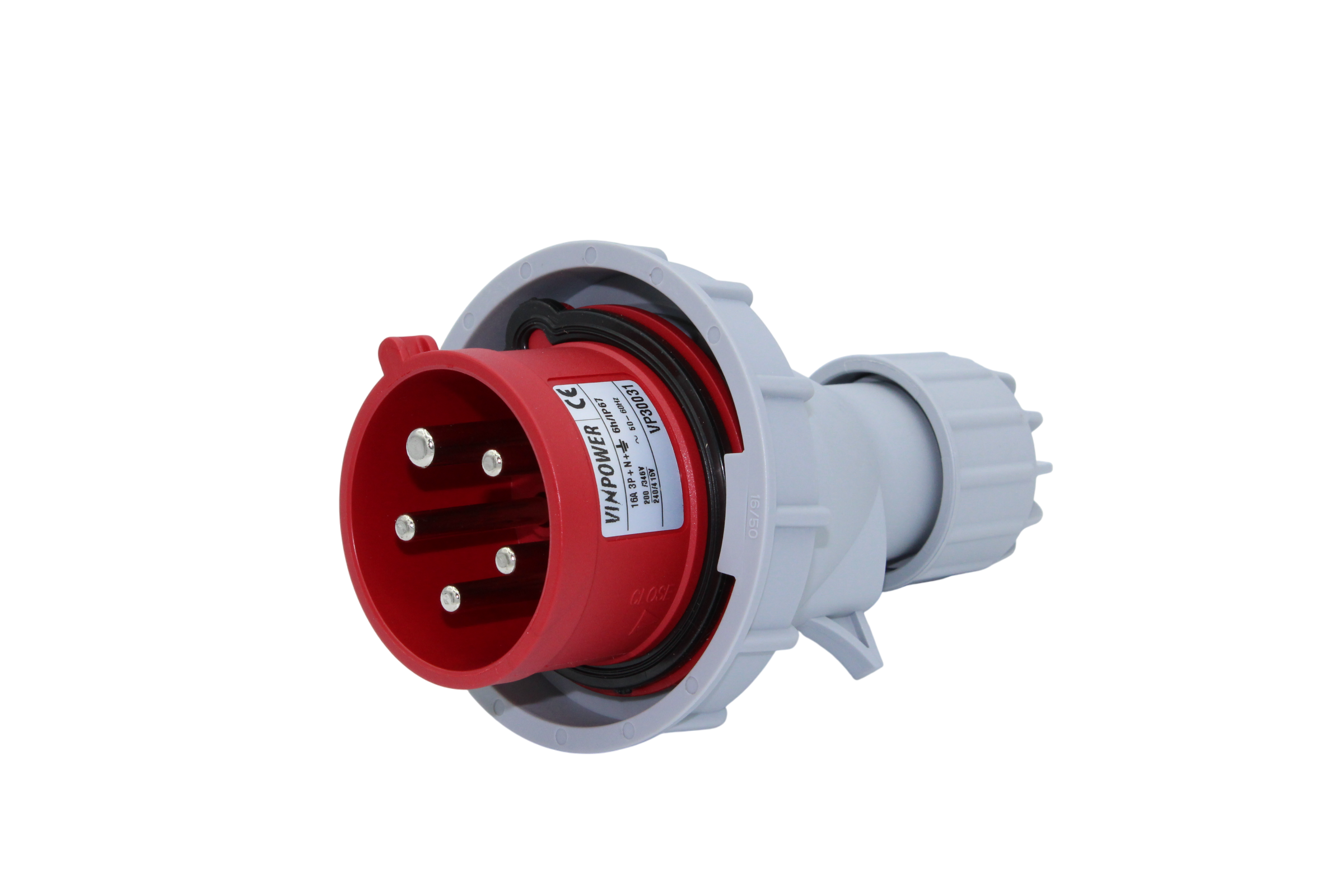Vinpower VP30031 16A 5-pin 380V IP67 plug with shroud