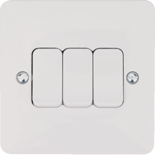 Hager 3-gang 2 W switch