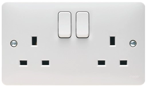 Hager 13 A twin switched Socket
