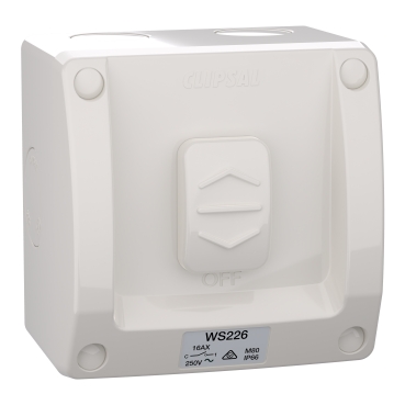 Clipsal WS226-RG 1-gang 2 W W/P switch IP54