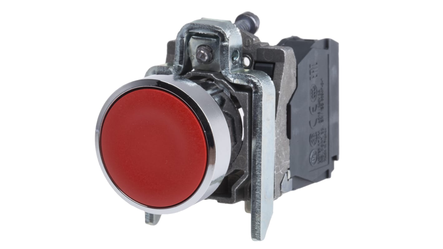 Schneider Electric Harmony XB4 Complete Push Button — Red Flush — 1 NC