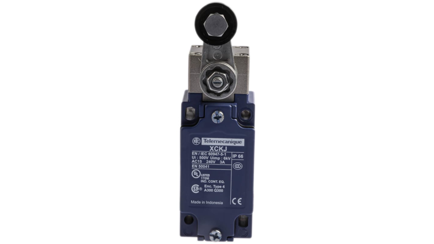 Schneider Electric / Telemecanique XC Standard Limit Switch — Rotary Roller Lever — 1 NC + 1 NO — IP66