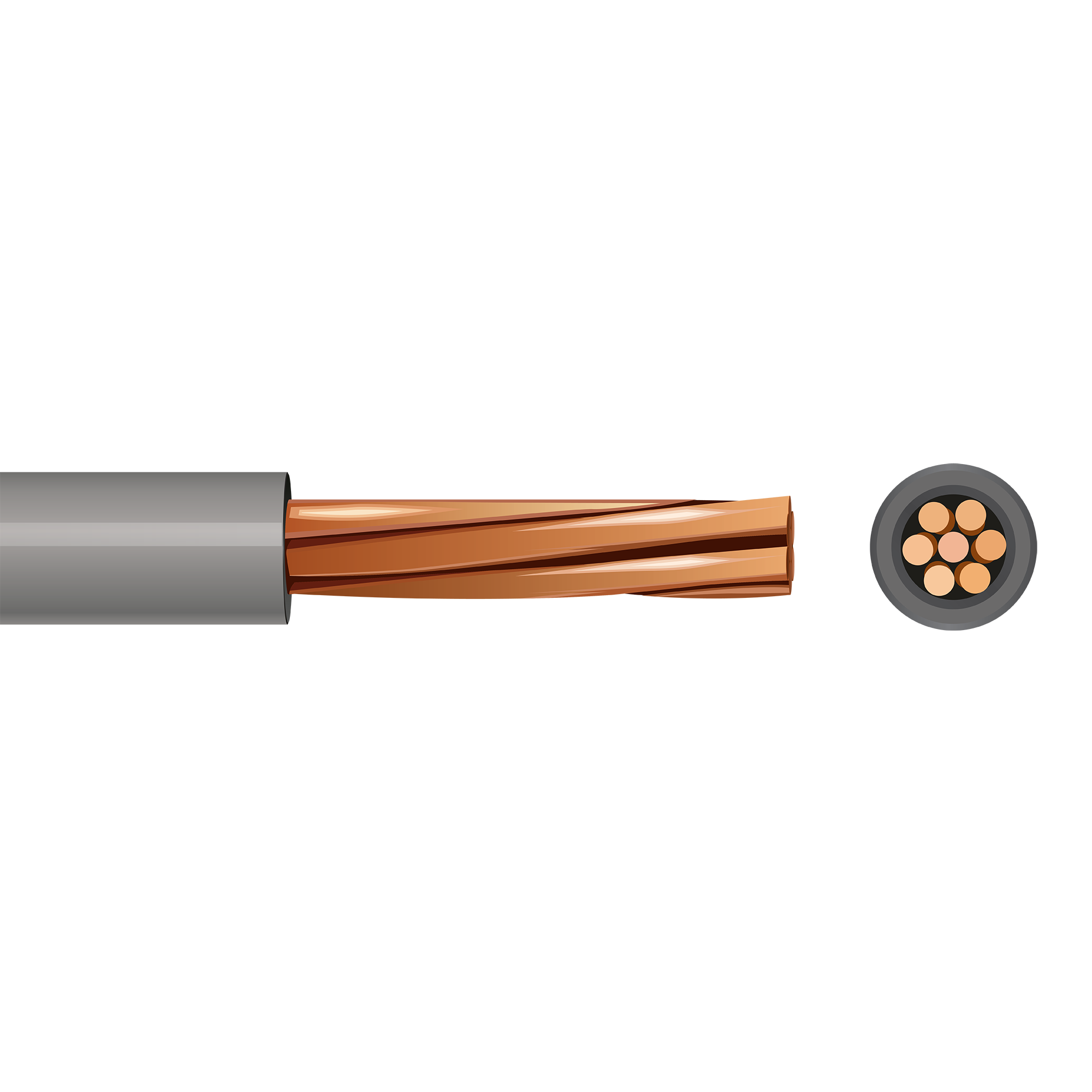 2.5 mm² LSZH Single-Core Cable — Grey — 100 m Reel