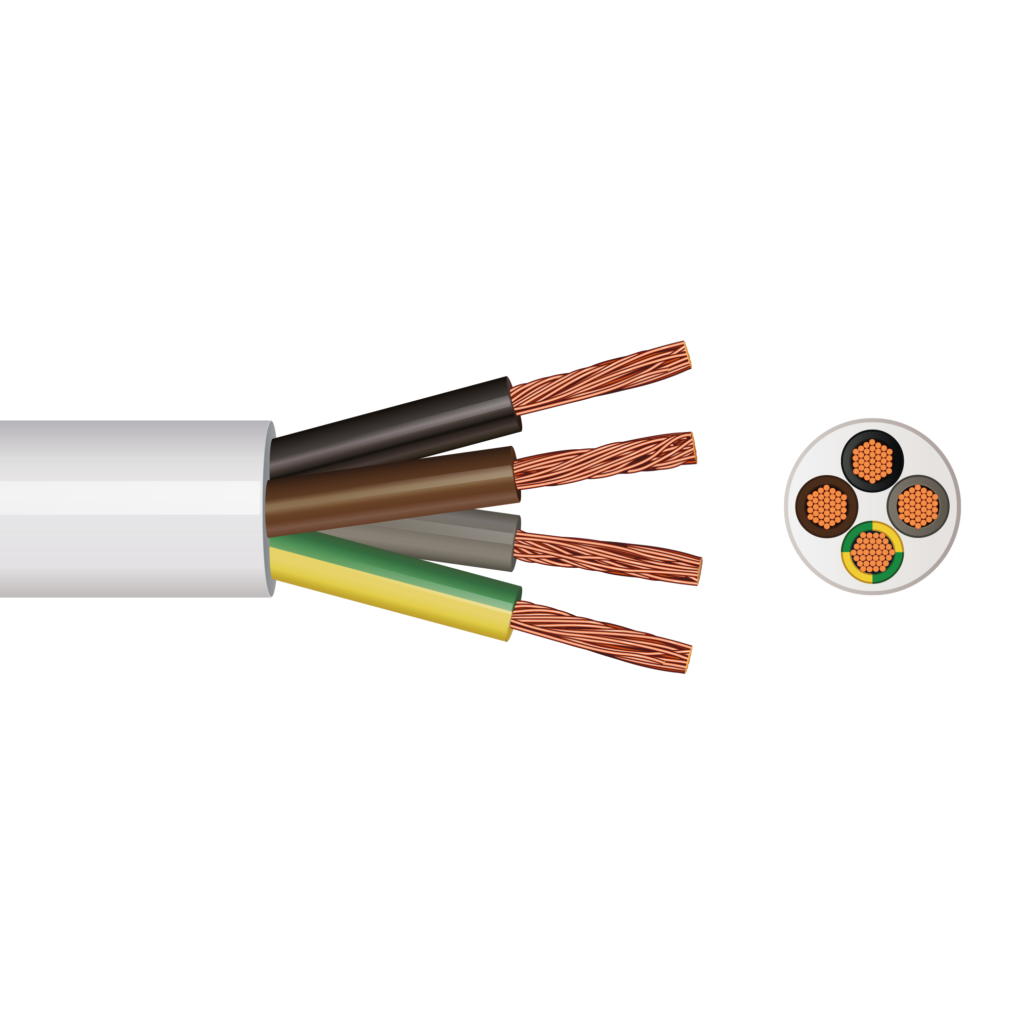 4-core 0.75 mm² circular flexible cable