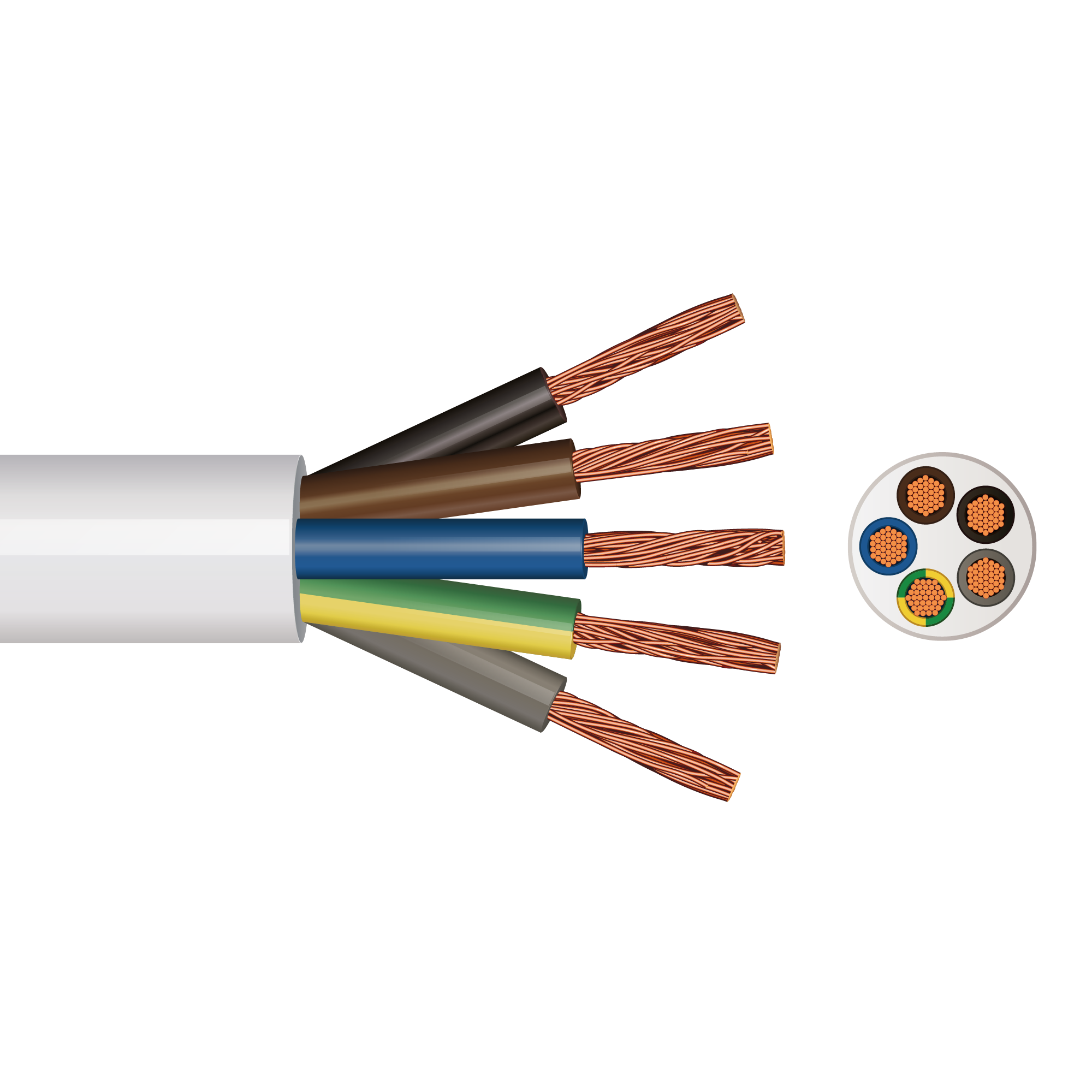 5-core 0.75 mm² circular flexible cable