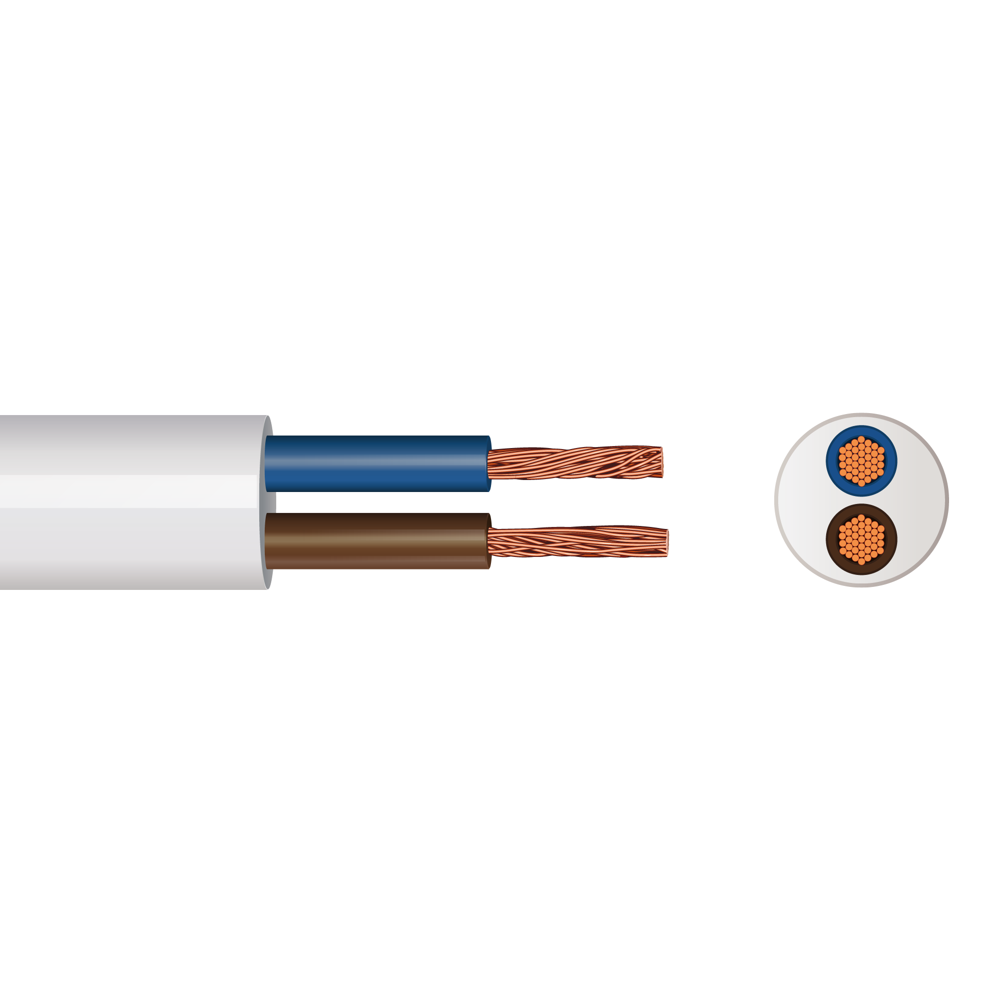2-core 0.75 mm² circular flexible cable