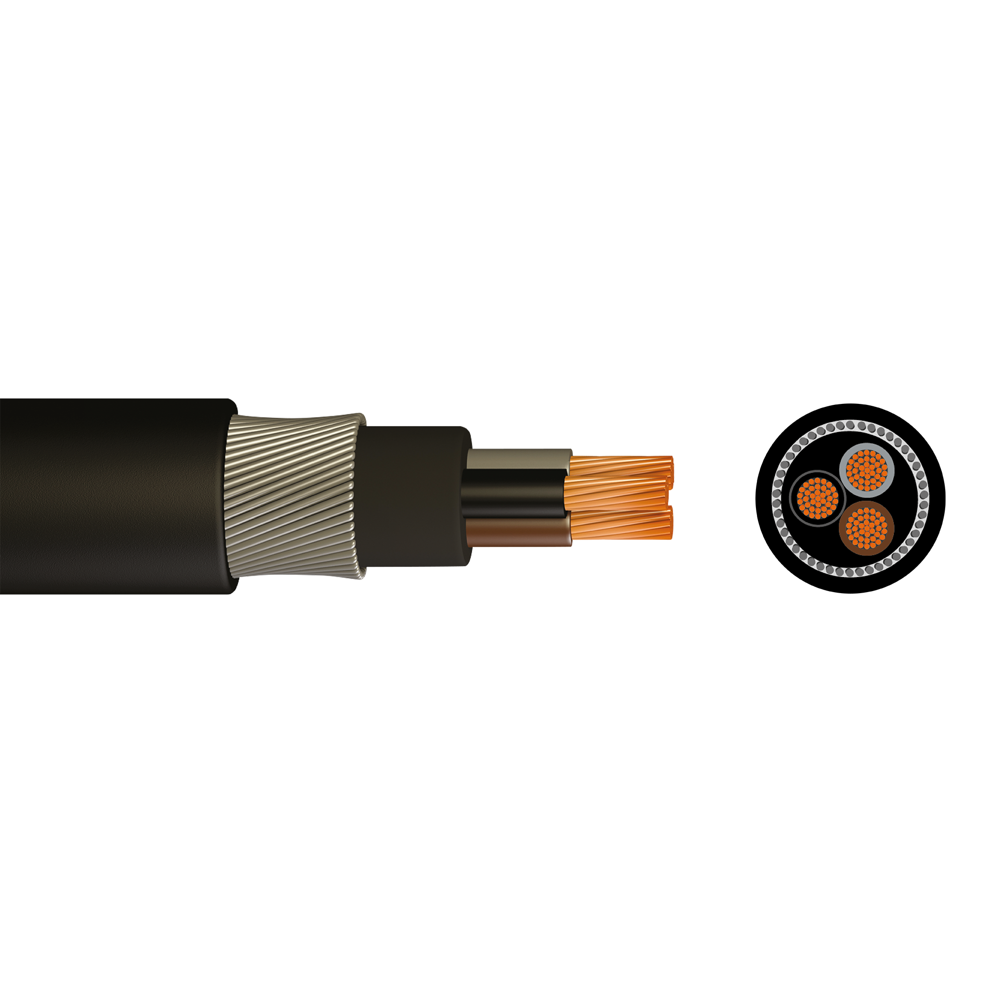 3-core 2.5 mm² steel wire armoured cable — 500 m