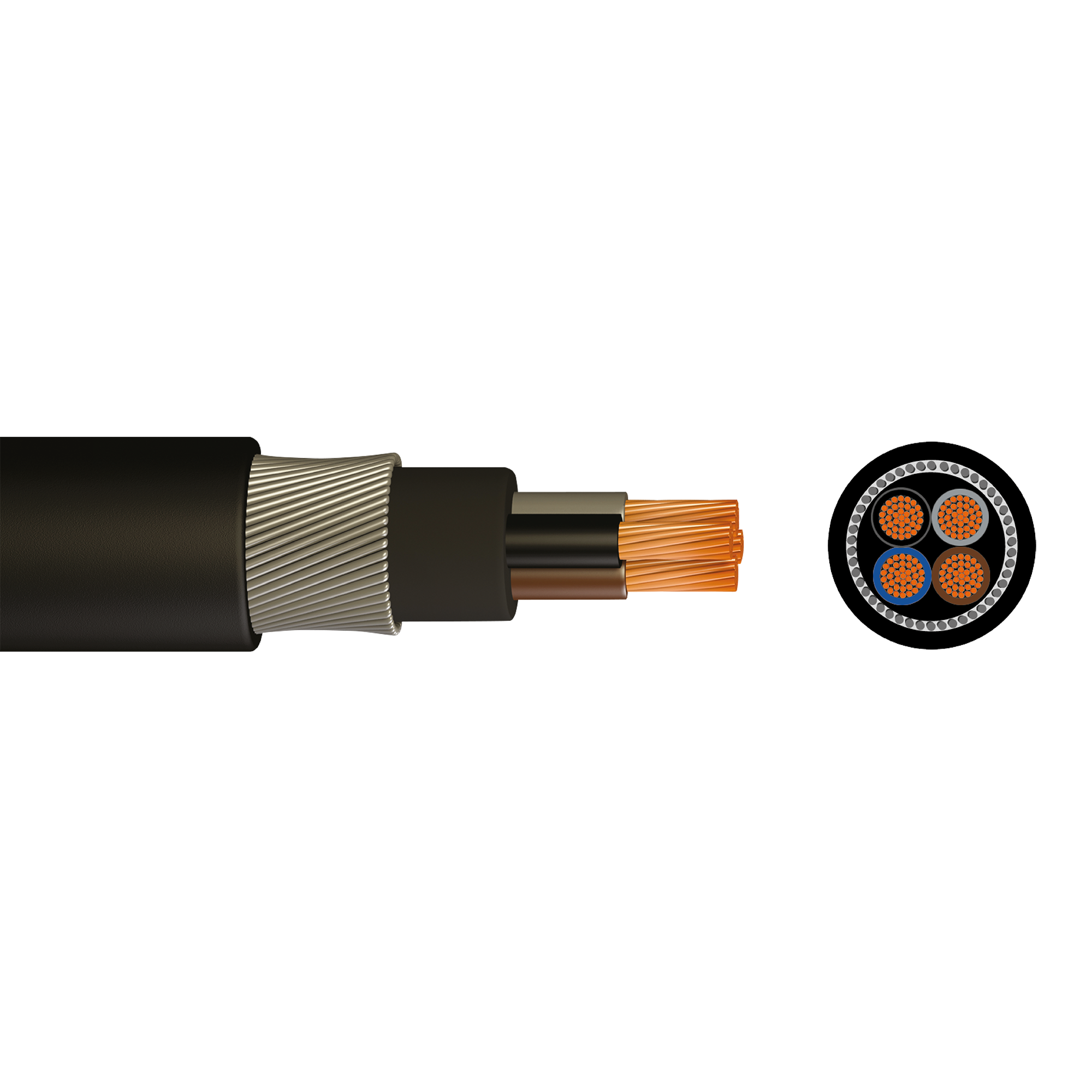 4-core 4 mm² steel wire armoured cable