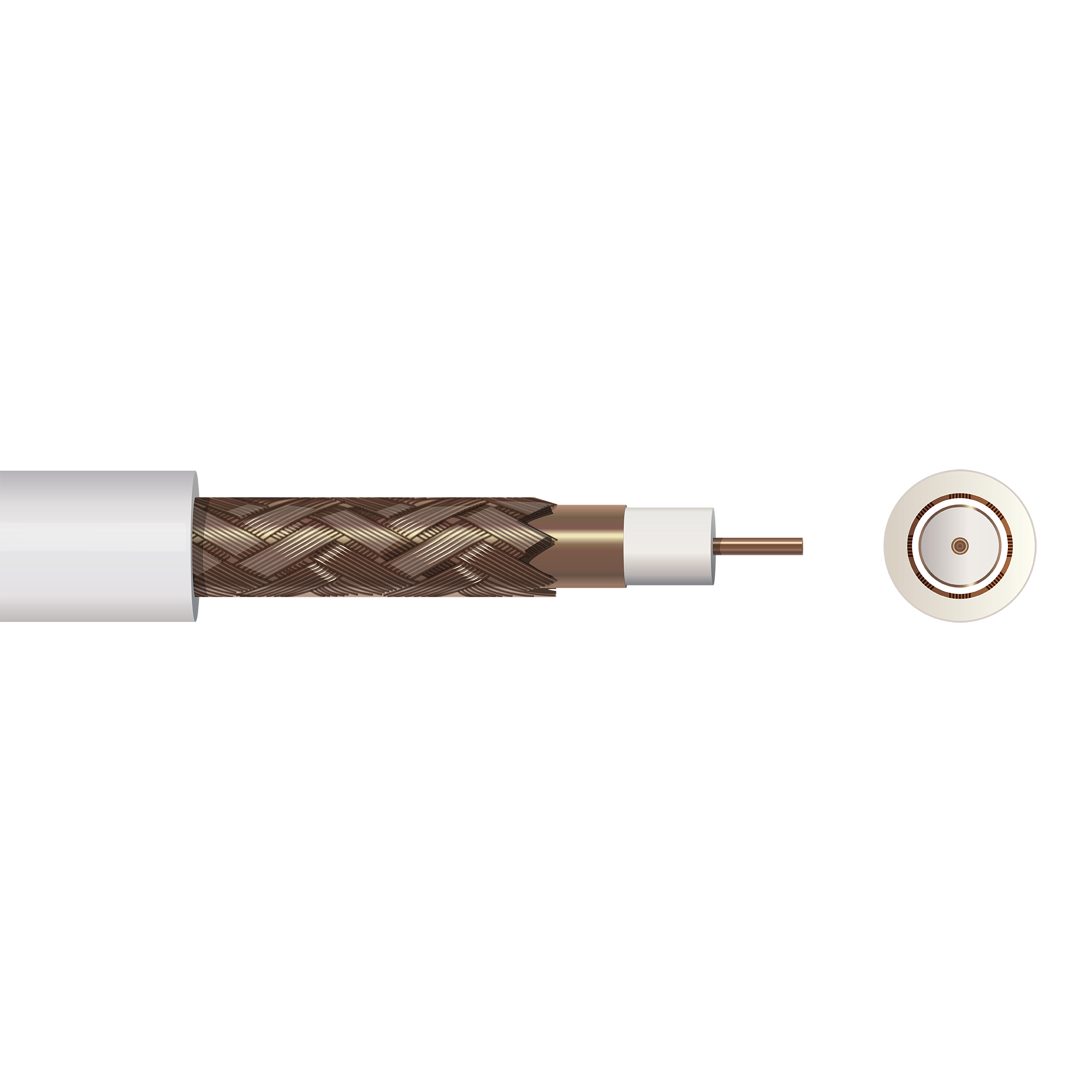 White Satellite Coaxial Cable